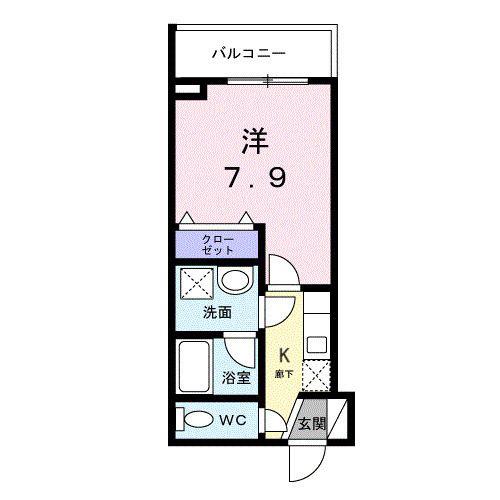 ライズ脇田町 A館(1K/3階)の間取り写真
