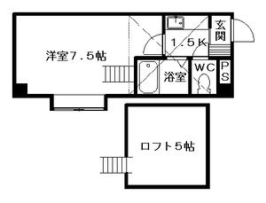 トレジャー平岸(1K/1階)の間取り写真