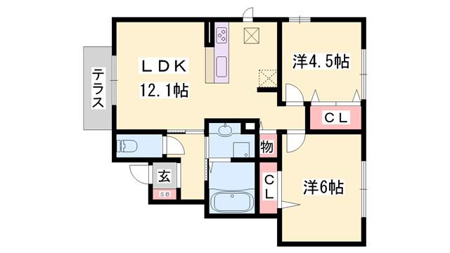 コーポラスイヅツ(2LDK/1階)の間取り写真