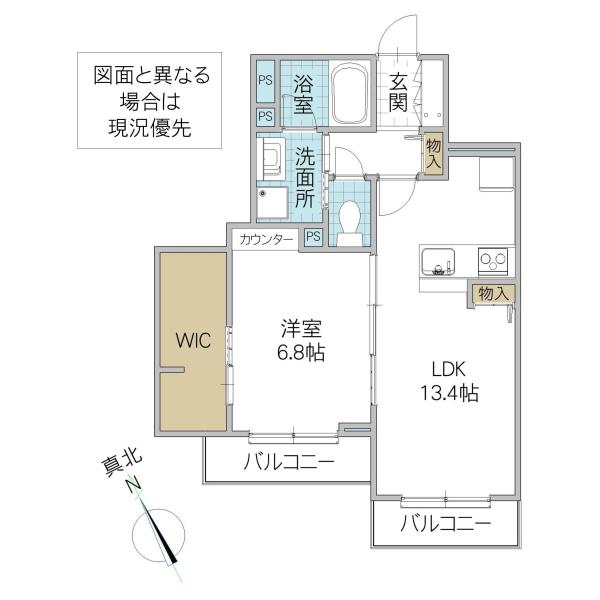 メセナ グランデ 千波(1LDK/3階)の間取り写真