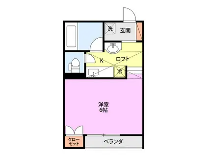 SAJA-90B棟(1K/2階)の間取り写真