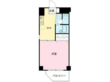 ウィング烏森(1DK/2階)の間取り写真