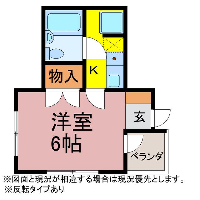 リード豊橋II(1K/2階)の間取り写真