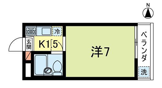 南阿佐ヶ谷コーポ(1K/2階)の間取り写真