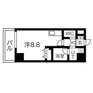 シェモア大須(ワンルーム/8階)の間取り写真