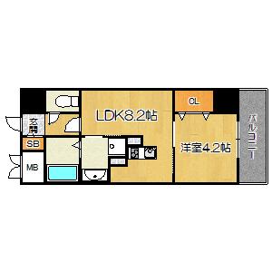 ザカーム(1LDK/2階)の間取り写真