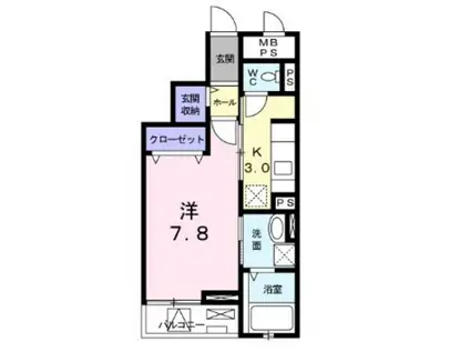 ベルマルーン(1K/3階)の間取り写真