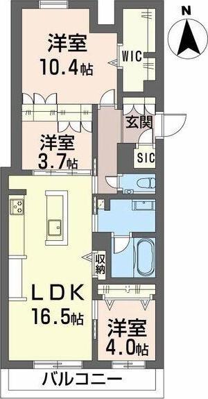 あおなみ線 荒子駅 徒歩6分 3階建 築1年(3LDK/2階)の間取り写真