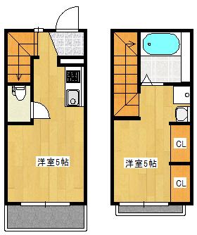 プランドール草津東(1K/1階)の間取り写真