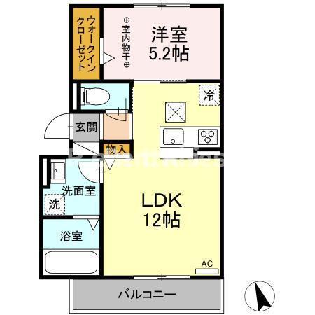 メゾン フローラ(1LDK/1階)の間取り写真
