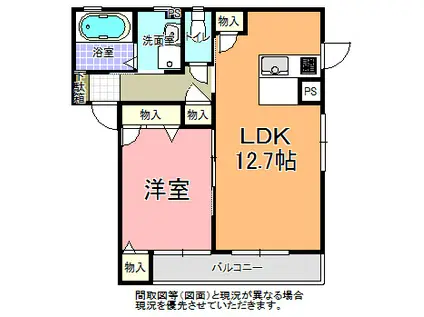 グランメールB(1LDK/2階)の間取り写真