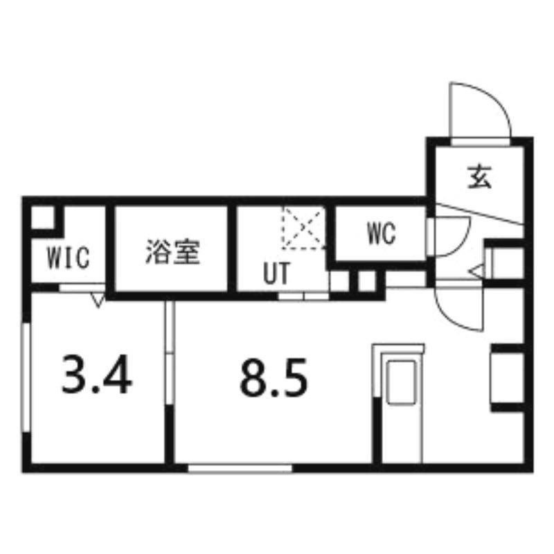 PARTENZA(1LDK/2階)の間取り写真