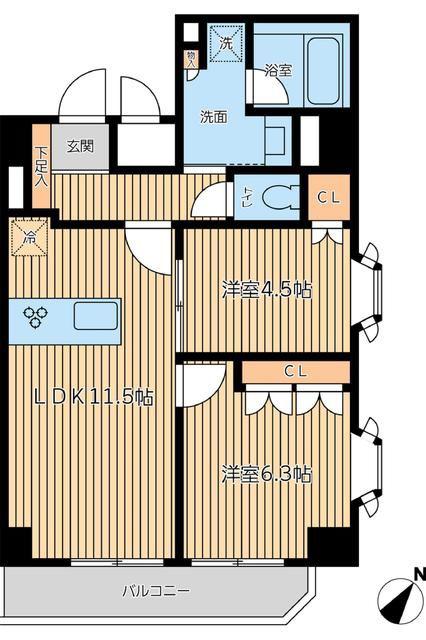 CITY SPIRE森下 (2LDK/7階)の間取り写真