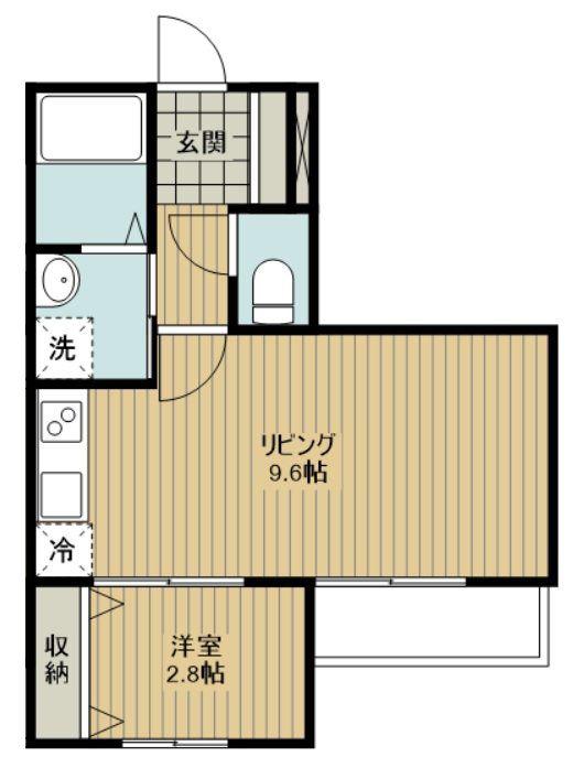 MARKS狭山(1LDK/2階)の間取り写真