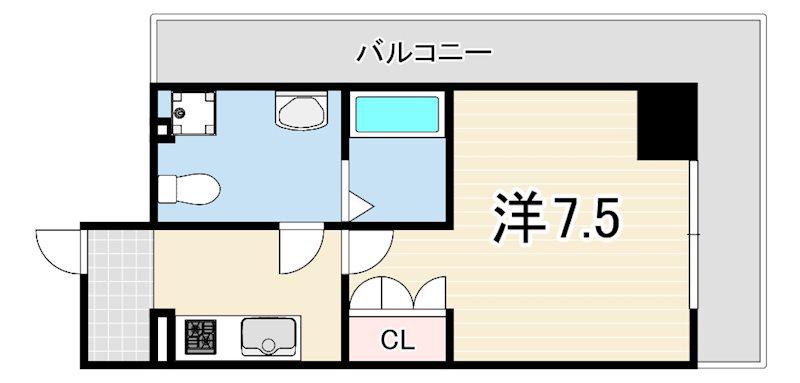 エス・キュート尼崎2(1K/3階)の間取り写真