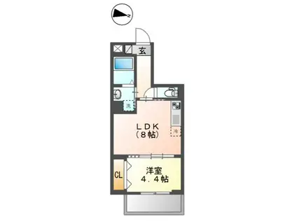梅田3丁目マンション工事(1LDK/2階)の間取り写真