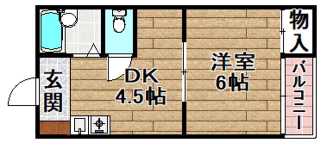 アプレシオ(1DK/2階)の間取り写真