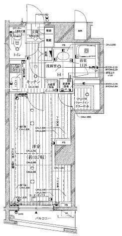 グラーサ西麻布(1K/3階)の間取り写真