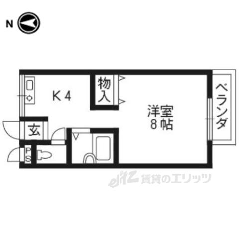 サンモール(1K/2階)の間取り写真