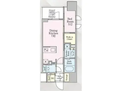 グランリビオ芝大門(1DK/4階)の間取り写真