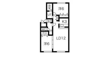 グレース平和(2LDK/1階)の間取り写真