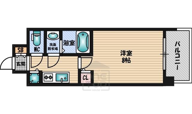 パークフラッツ江坂(1K/8階)の間取り写真