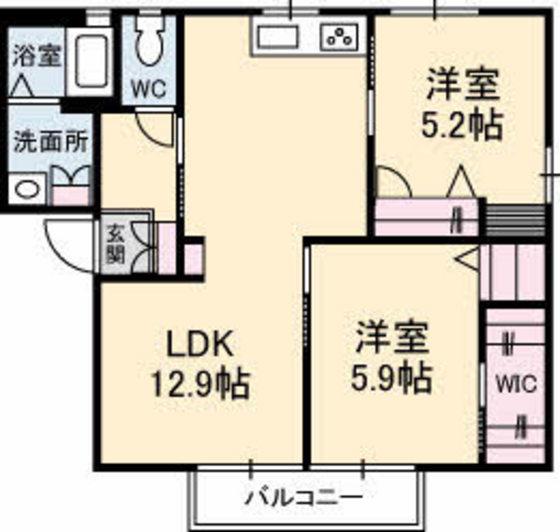 サントーク・K(2LDK/2階)の間取り写真