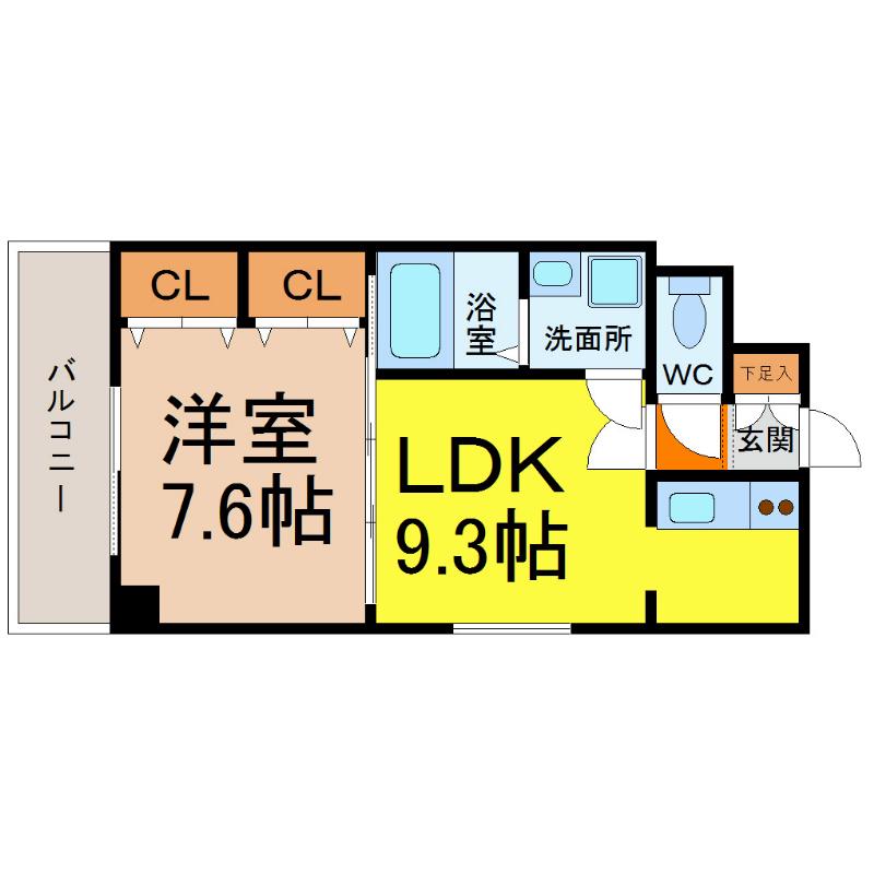 アンシャンテ車道(1LDK/2階)の間取り写真