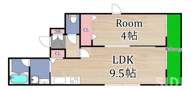 EASE.A4(1LDK/3階)の間取り写真