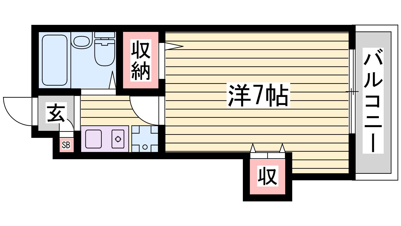 コスミック(1K/2階)の間取り写真