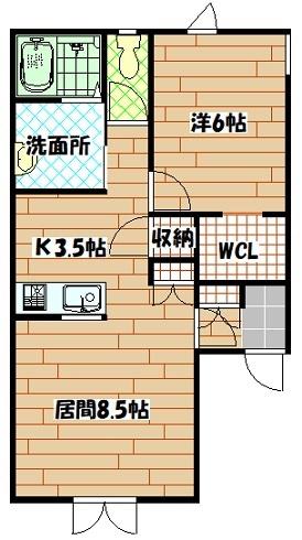 NEXT21-B(1LDK/1階)の間取り写真