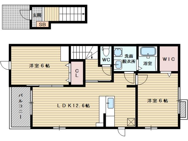 アラバスタ(2LDK/2階)の間取り写真