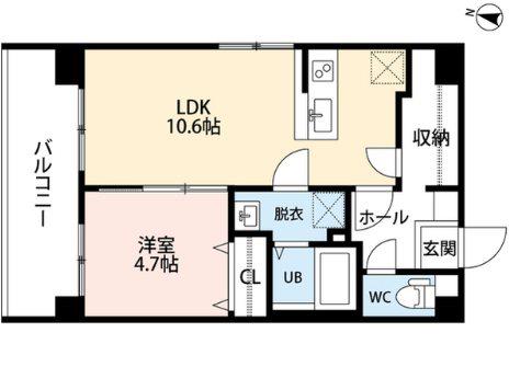 スペリアージュ タワー(1LDK/10階)の間取り写真