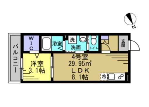 ASJ南流山(1LDK/3階)の間取り写真