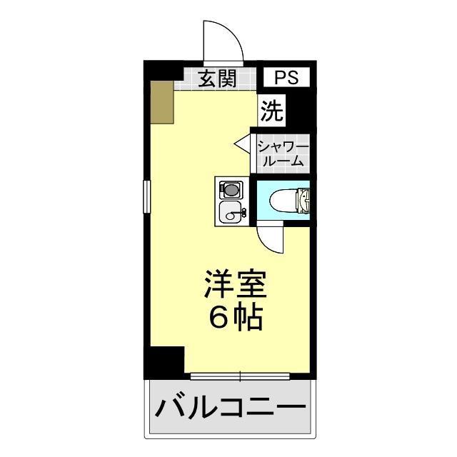 KS B一の坂(ワンルーム/4階)の間取り写真
