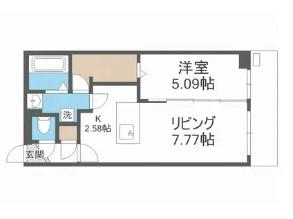 ピオネロ琴似(1LDK/3階)の間取り写真