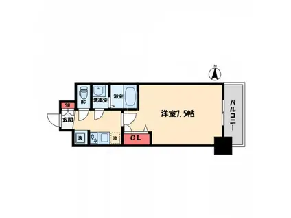 プレサンス堺筋本町センティス(1K/6階)の間取り写真