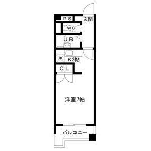 パインリバーI(ワンルーム/4階)の間取り写真