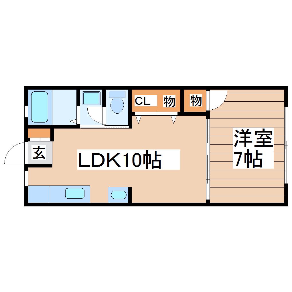 わたなべコーポ(1LDK/1階)の間取り写真