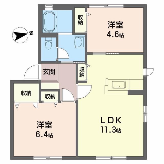 シャーメゾンエチュード(2LDK/1階)の間取り写真