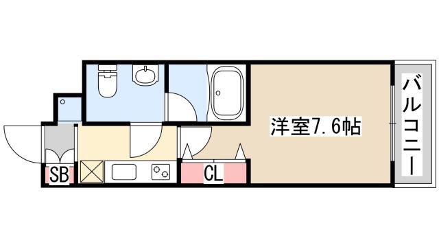 リアンジェ兵庫本町(1K/3階)の間取り写真