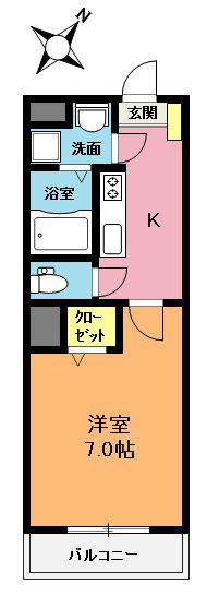 ラフェリシア愛宕(1K/4階)の間取り写真