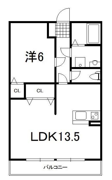 ドミールOZ(1LDK/2階)の間取り写真