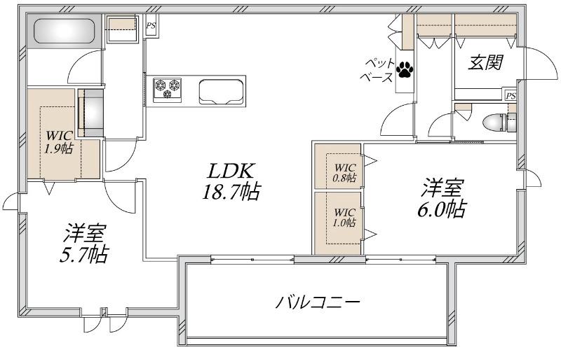 ヘーベルメゾン アトル(2LDK/3階)の間取り写真