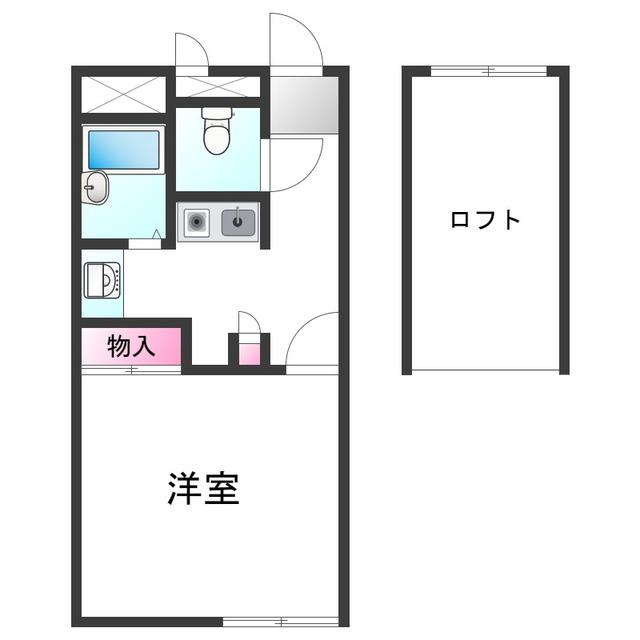 レオパレスセントラルたかはし(1K/2階)の間取り写真