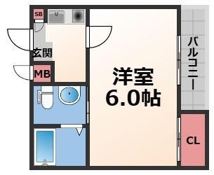 アドバンス俊徳(1K/1階)の間取り写真