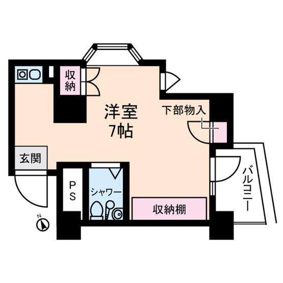 パーソネージュ中板橋(ワンルーム/4階)の間取り写真