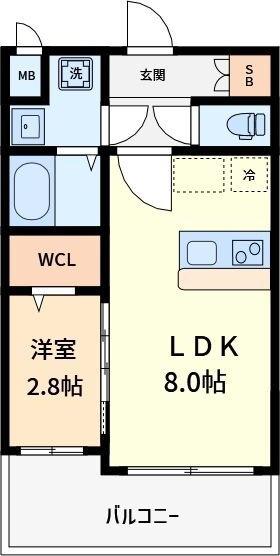 ラシーヌ瓦屋町(1LDK/4階)の間取り写真