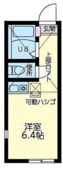 ユナイト弘明寺カールシュミット(ワンルーム/2階)の間取り写真