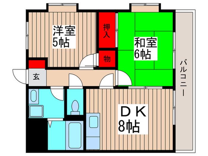 エミネンスMIYA(2DK/3階)の間取り写真